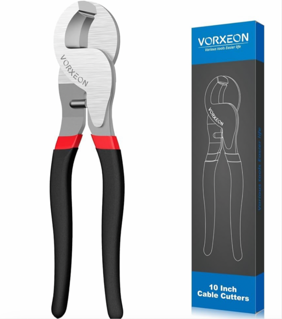 VORXEON Cable Cutter 10inch Heavy Duty Wire Cutters Large High Leverage Cutter Tool for Aluminum Copper Wire Communications Cable (Except Steel Wire)