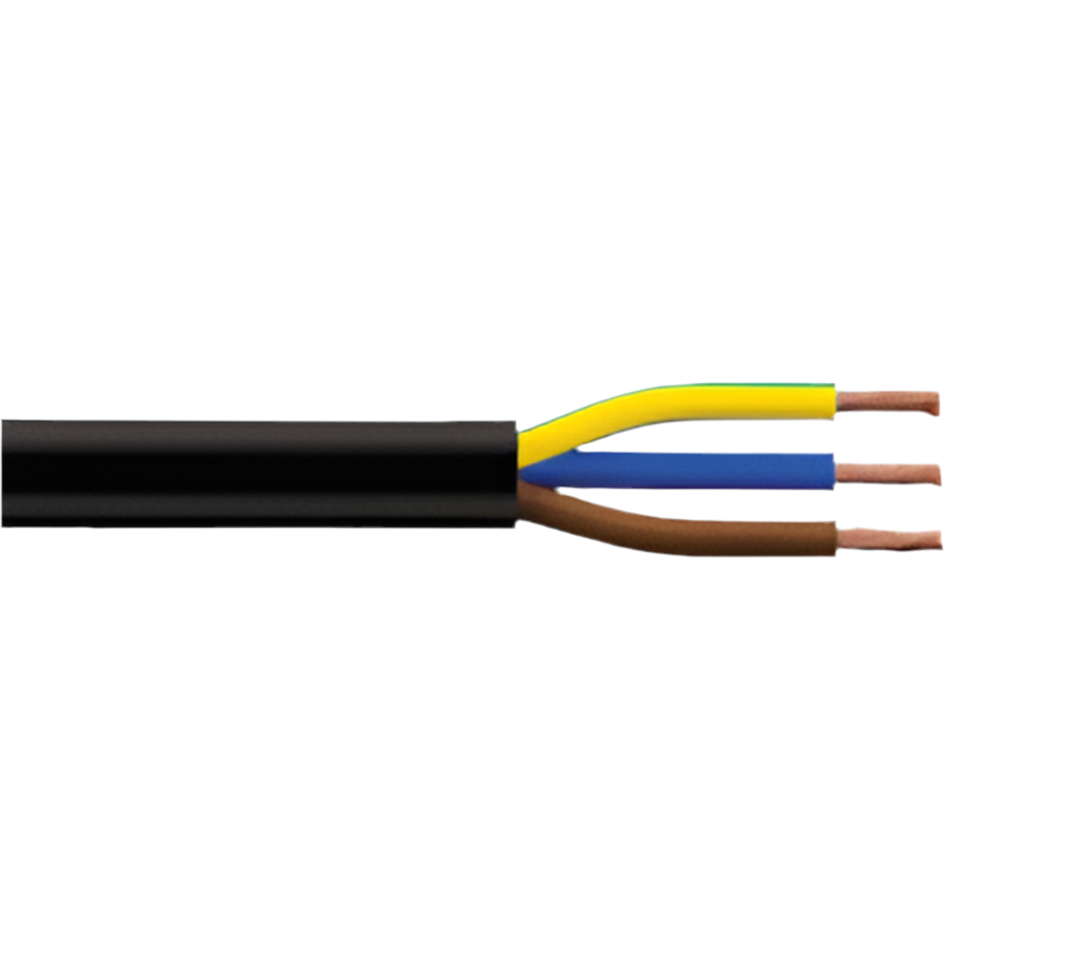 1) BLACK FLEX - 3 CORE 1MM CABLE (Per Meter)