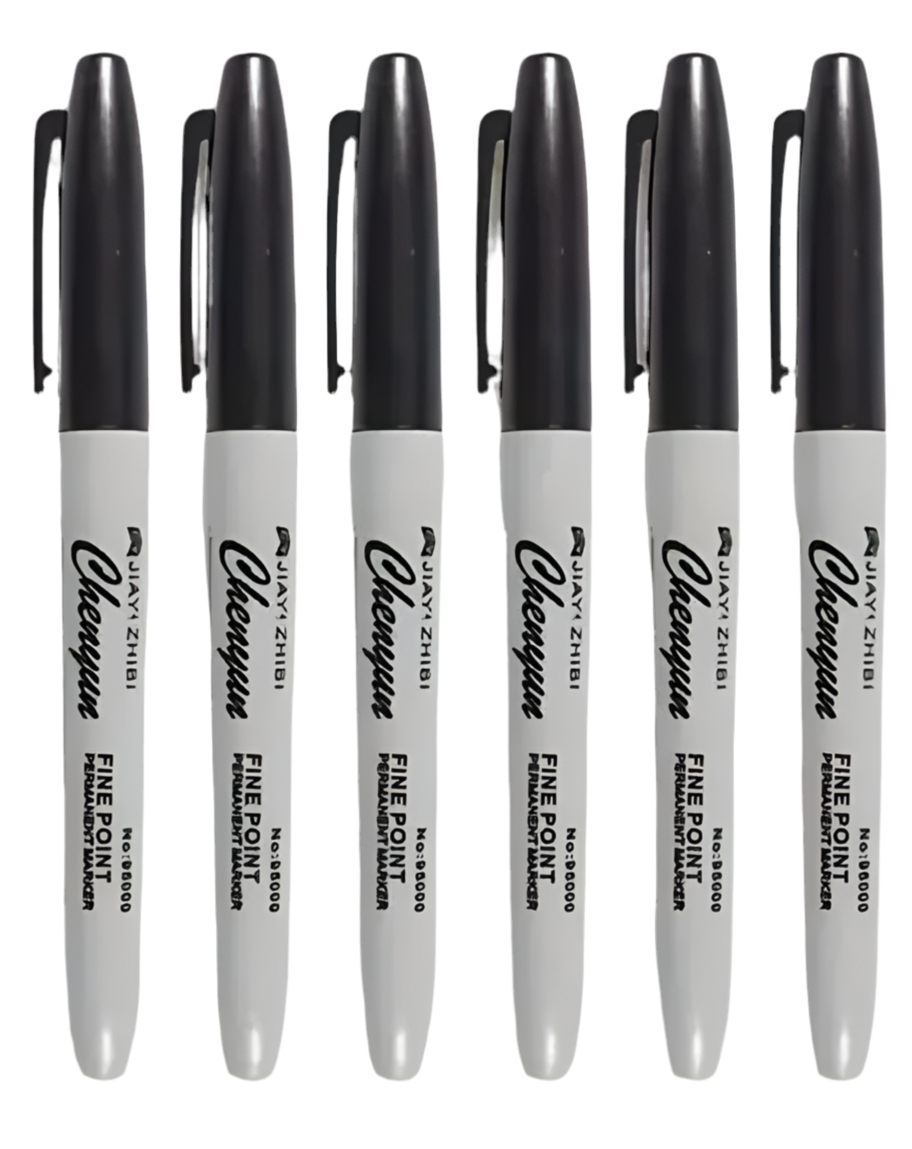 00) (Best Seller ) 6x Black Permanent Pens
