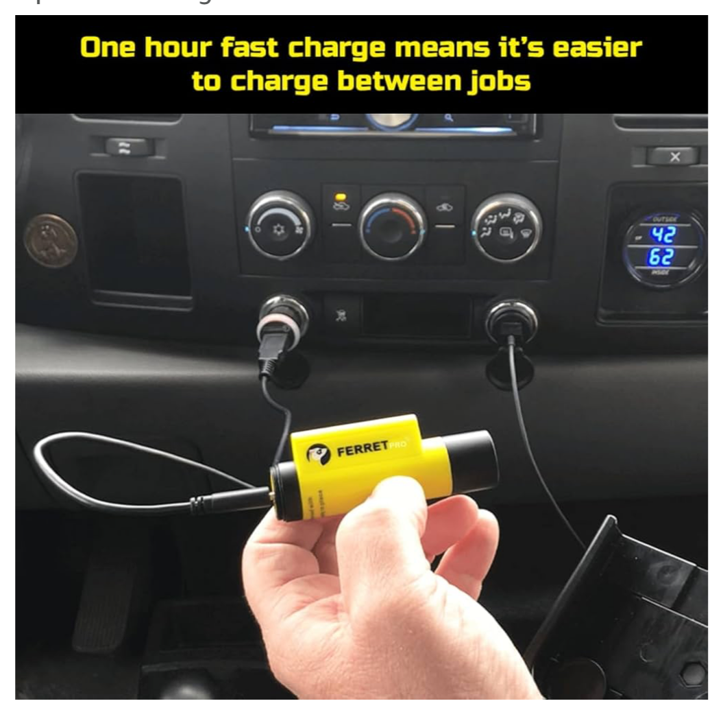 FERRET PRO – Multipurpose Wireless Inspection Camera & Cable Pulling Tool with App Controlled Variable Focus and Super-Fast Charge