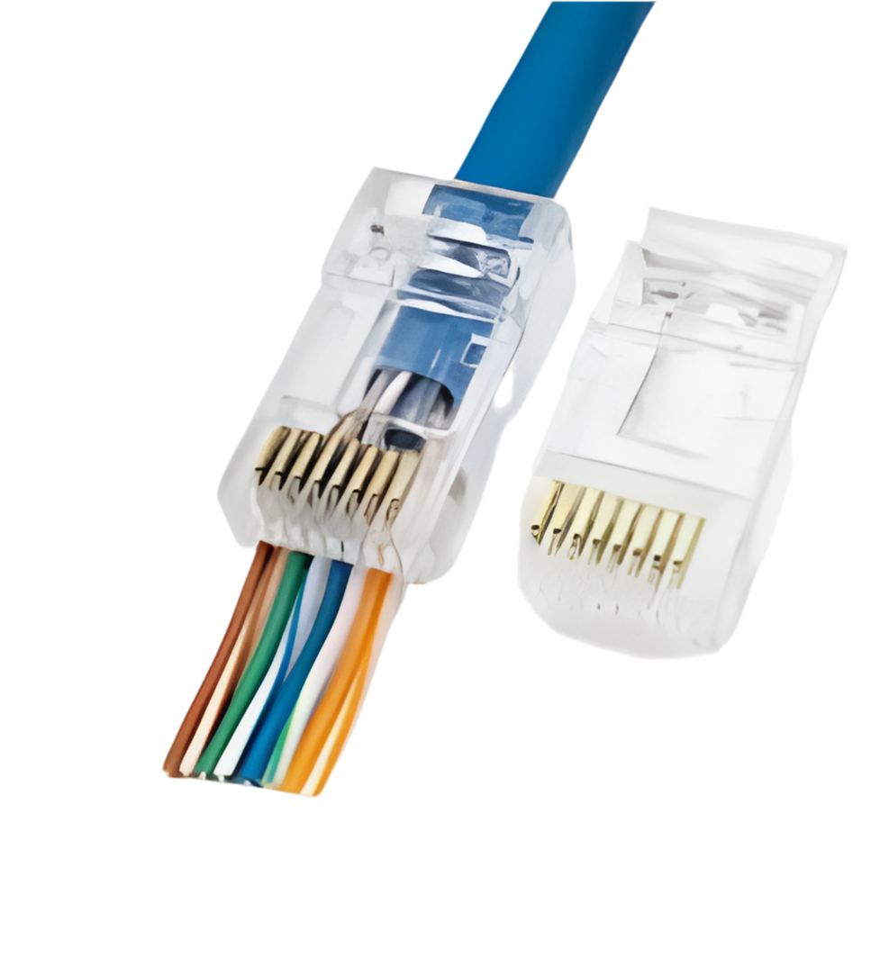 03) RJ45 PASS THROUGH PLUGS CRIMPS CAT5E/CAT6 ETHERNET NETWORK CABLES (20 Pack)