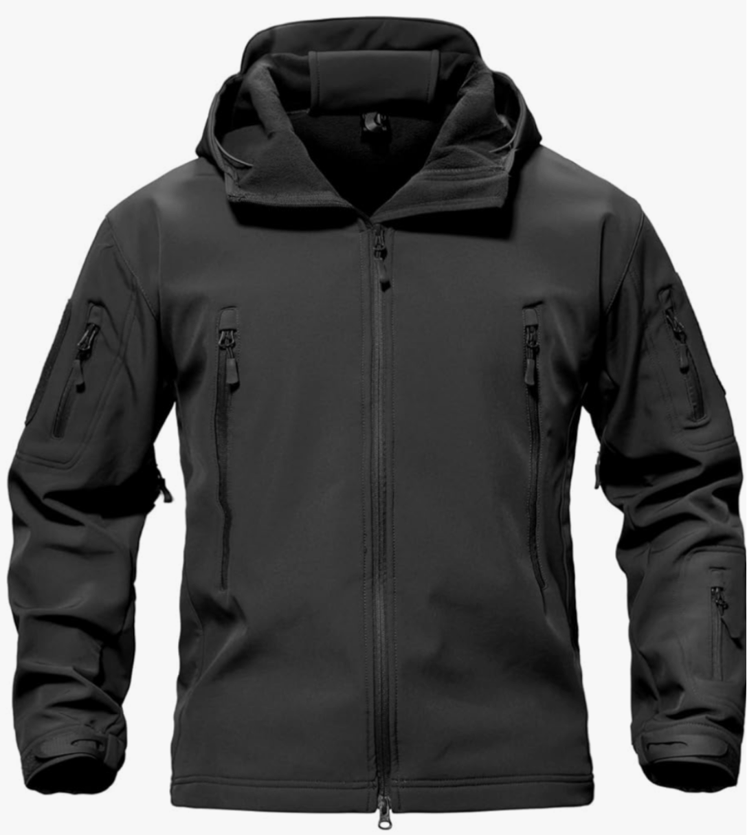 MAGCOMSEN Men's Waterproof Fleece Lined BLACK Winter Jacket