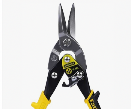 Stanley Aviation Metal Snips – Straight Cut Black and Yellow