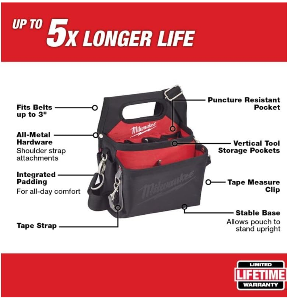 0) Milwaukee - Electricians Work Pouch (Red/Black)