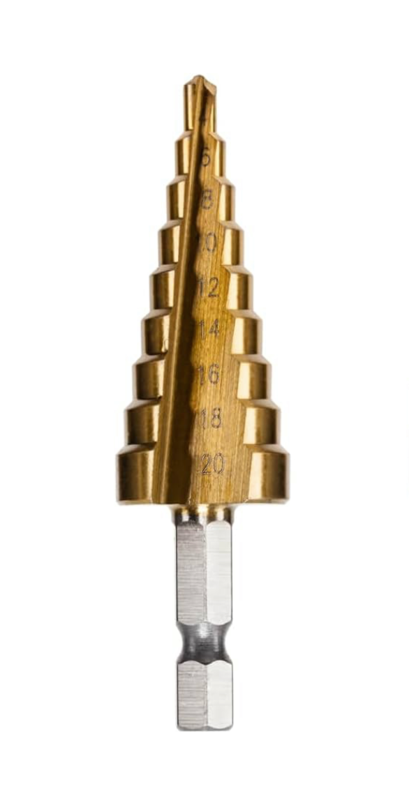 0) Best Seller - 4 to 22mm Cone Cutter (Ideal for cable entry into PVC Surface boxes) Fits impact drill