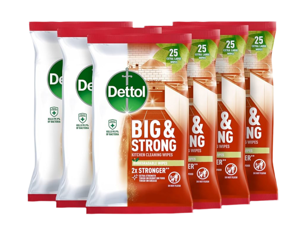 1) SITE SETUP - DETTOL BIG WIPES - Total 150 Wipes (6 Packs X 25), Heavy Duty Wipes Anti Bacterial