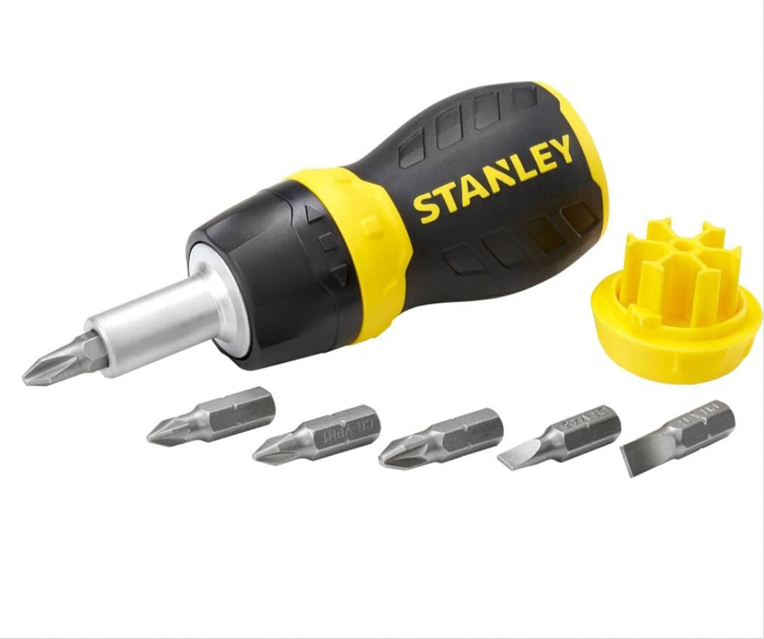 1) STANLEY 066358 Multi-Bit Stubby Screwdriver