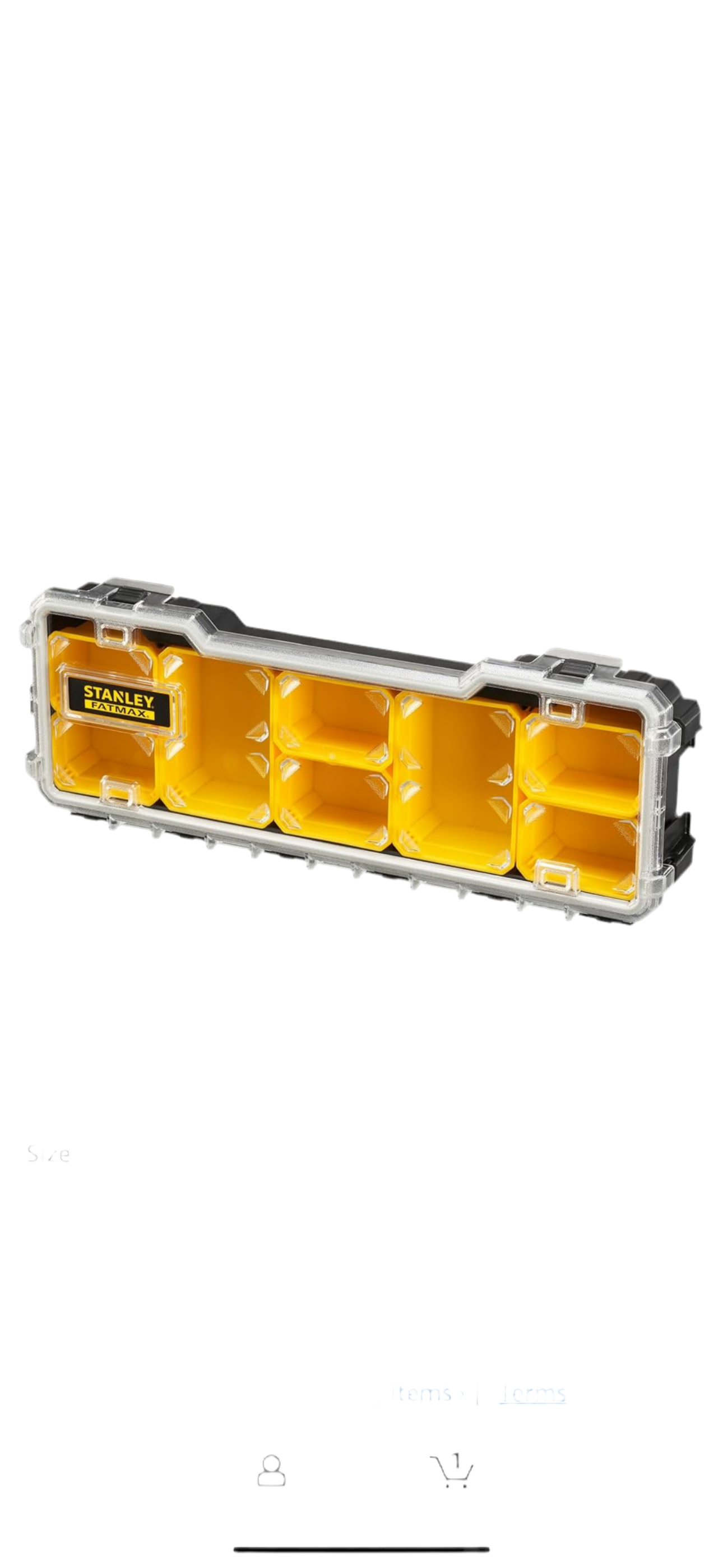 2) STANLEY FATMAX Pro 1/3 Shallow Stackable Storage Organiser for Small Parts, Removable Compartments