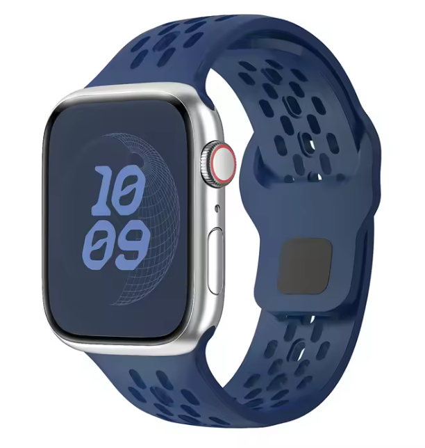 01) Apple Watch Silicone Strap with Adjuster – Midnight Blue