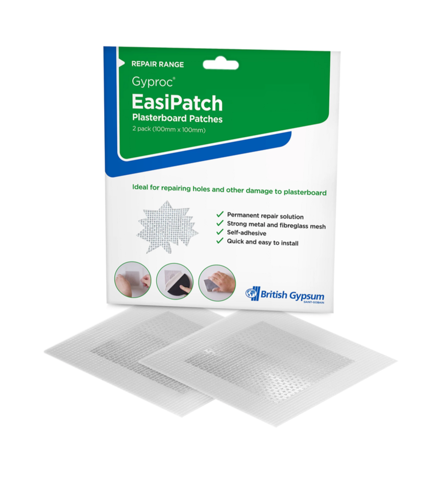 Gyproc Aluminium & fibreglass Self-adhesive Plasterboard Repair patch Pack of 2 (W)150mm