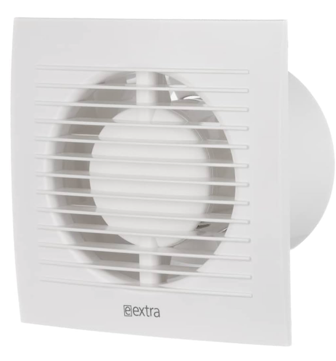 EUROPLAST Extractor Bathroom fan - Axial Ventilation fan - Wall Mounted Fan - Square Fan (White - 100mm)
