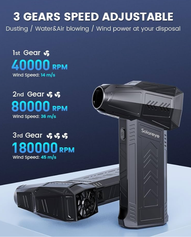 1) Super Strong Rechargeable Air Blower- (Cleans out the bottom of Consumer units, Fan ducting etc)