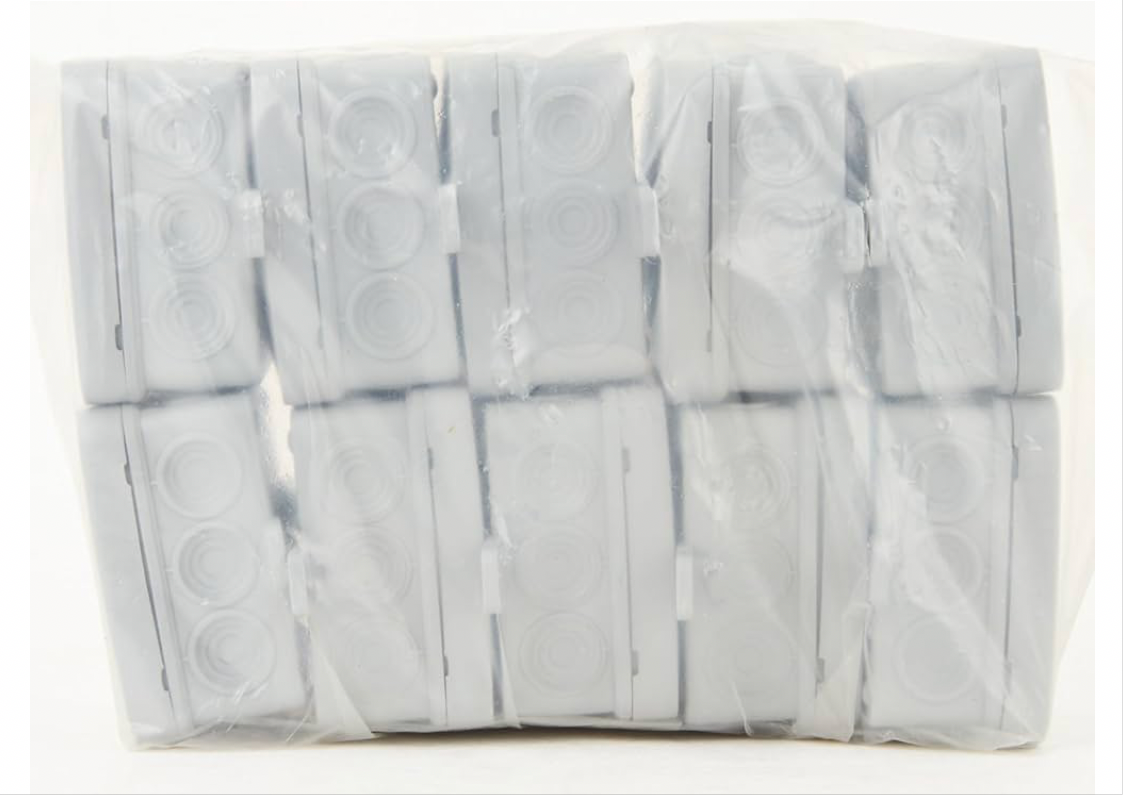 Meister Junction, 85 x 85 x 37 mm, Pack of 10, 12 Cable Entries, Splash-Proof, Suitable Outdoor use, Surface-Mounted, Wet Room Box, 7463040, Gray