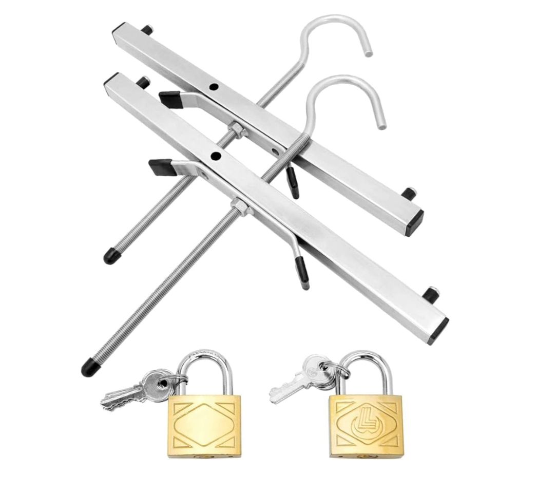 2) 2x Ladder Clamps 43*39.5*22cm Roof Rack Clamp (Lockable) 2x Padlocks Included for Roof Rack