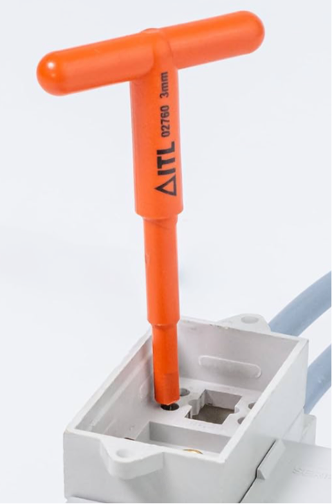 002) Insulated T Handle Hex Driver - (ideal for Meter tails terminals) 13cm Length