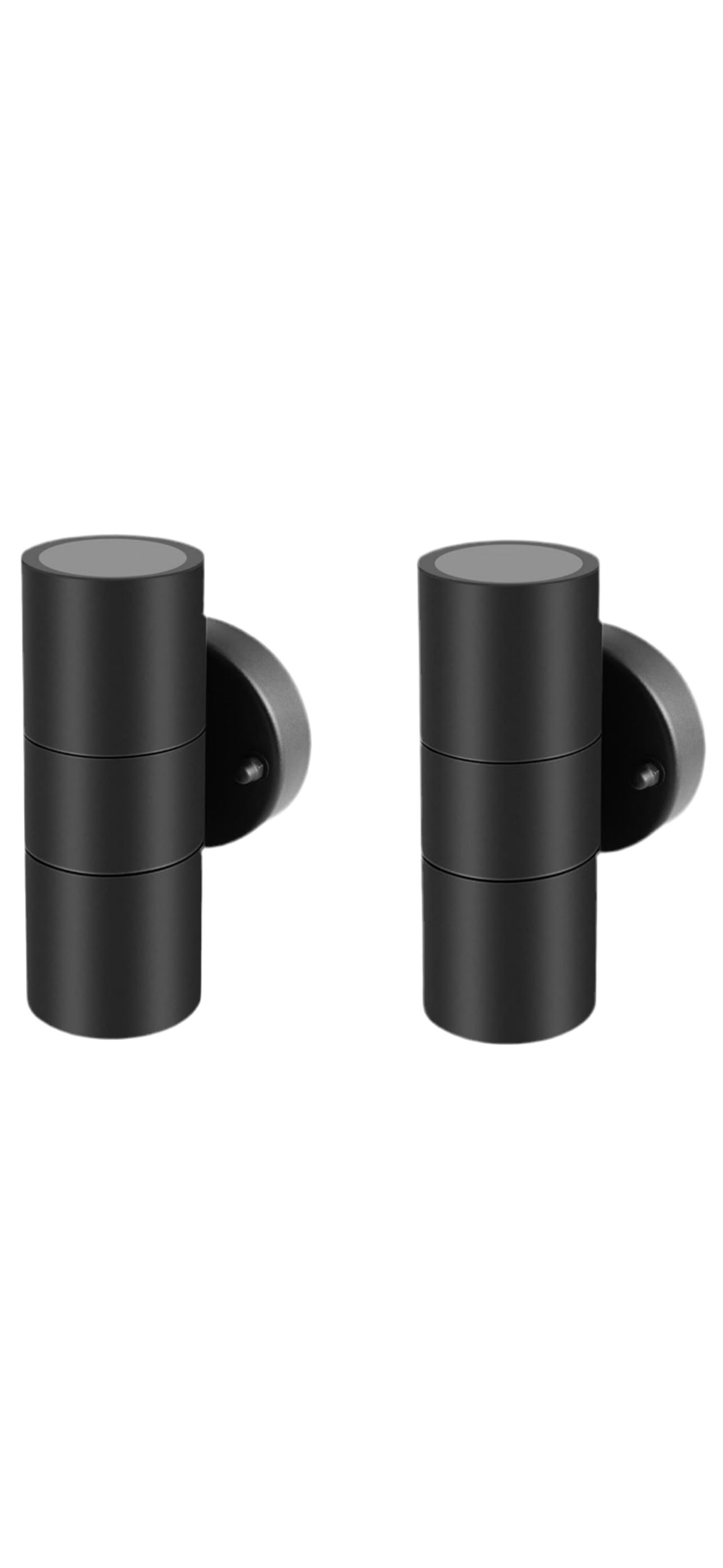 97) 2X UP-DOWN Black Outdoor Lights (Includes GU10 Warm White Lamp X4)
