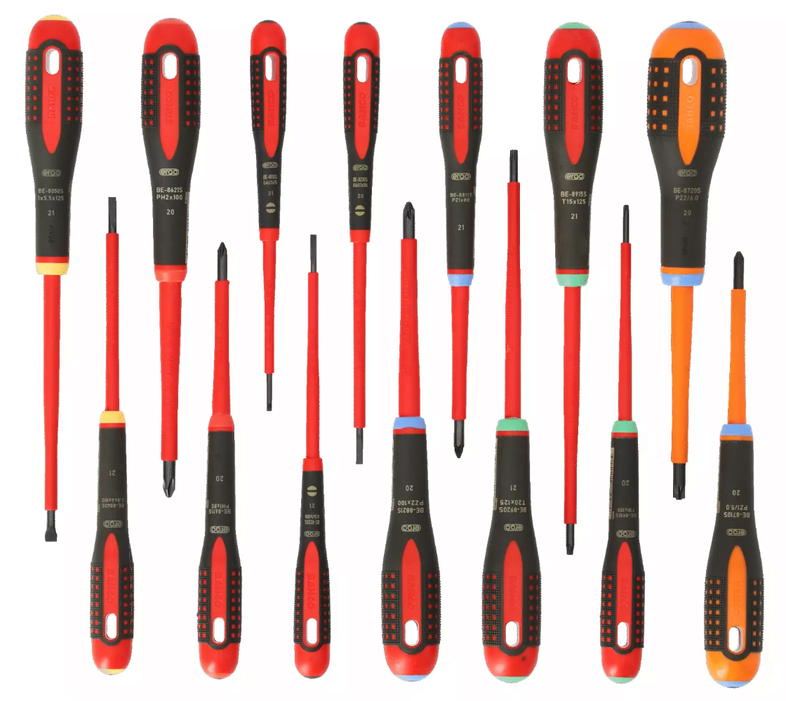 BAHCO ERGO 14 Piece VDE Insulated Screwdriver Set Slot Ph Pz Tx,+Minus