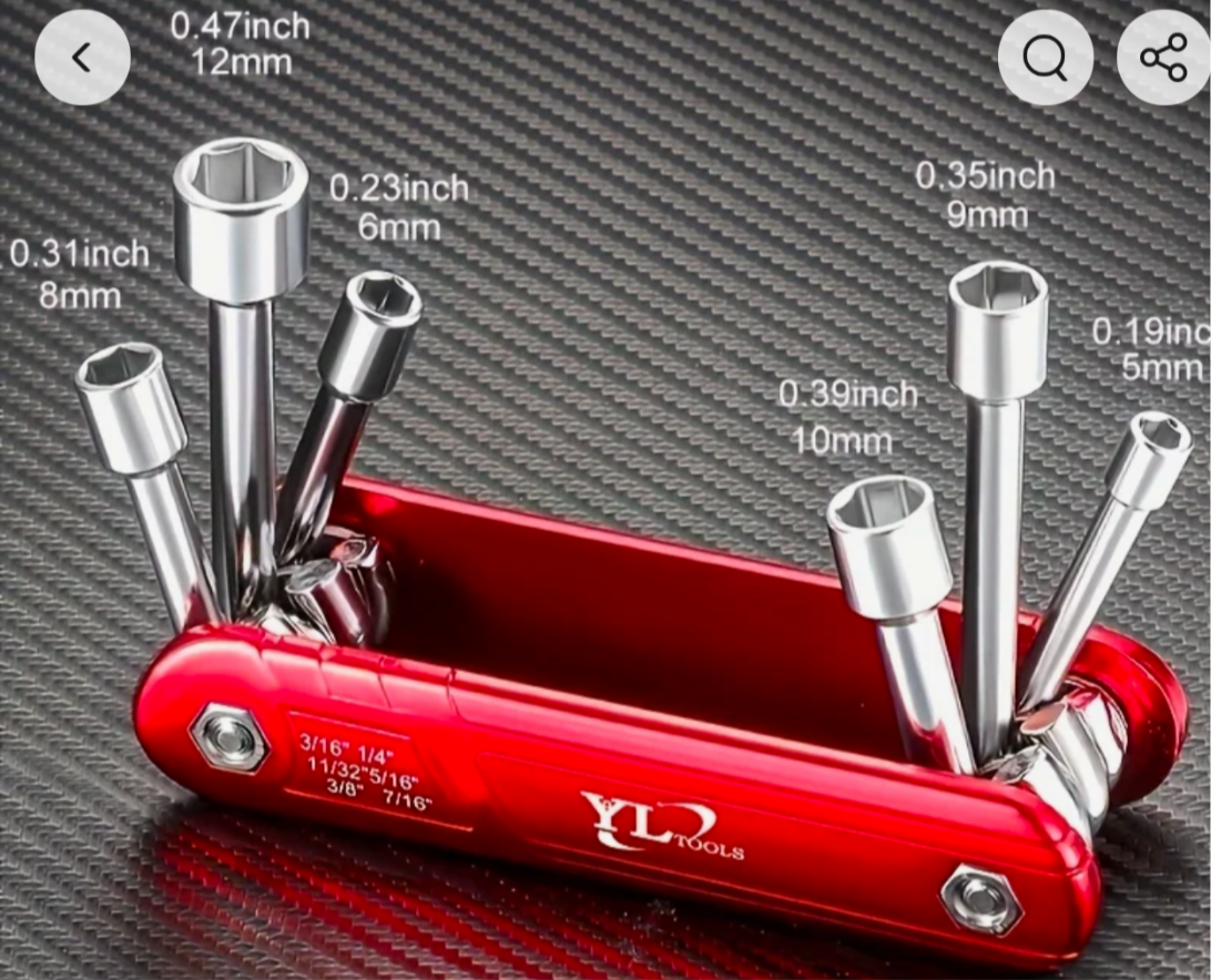 2) Heavy Duty Folding Socket Wrench, Multifunction Tools - 6inch