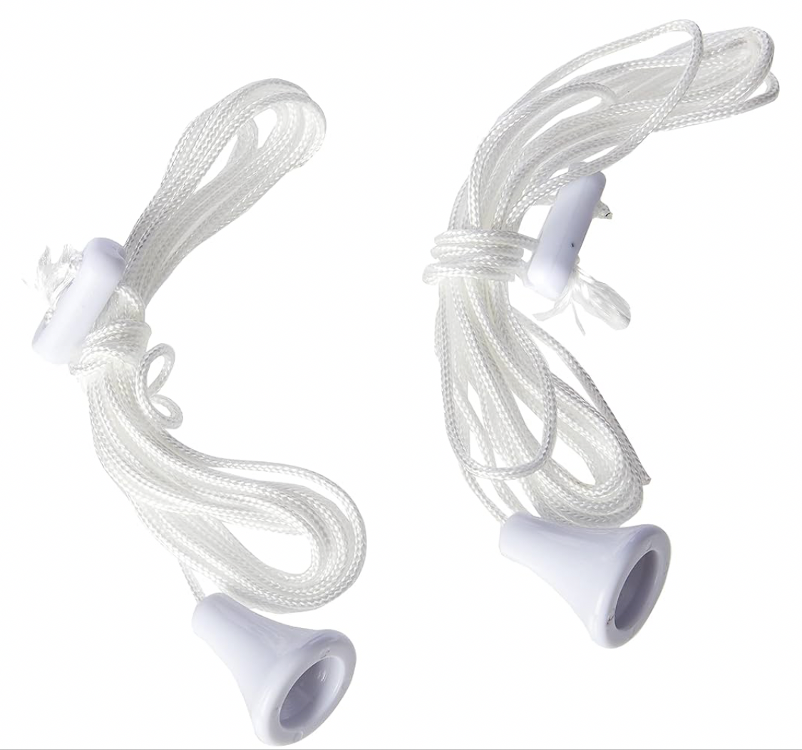 2) Merriway BH02624 (2-Piece) Replacement Cord Pull for Ceiling Switch, White 150 cm, 2-Piece