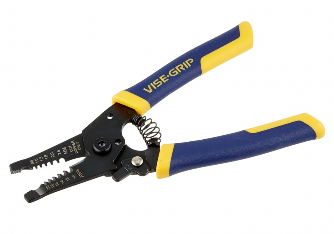 IRWIN 2078316 Vise-Grip Wire Stripping Tool/Wire Cutter, Yellow|grey|blue|black, 6-Inch