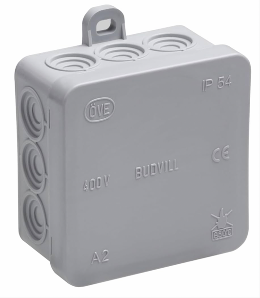 2) 10x Grey Junction box (85 x 85 x 37 mm) 12 Cable Entries