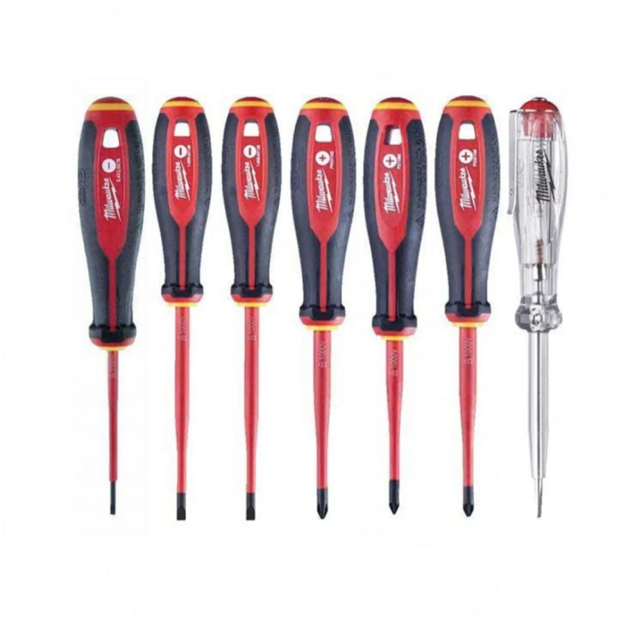 2) Milwaukee Tri-Lobe VDE 7 Piece Screwdriver PZ Set