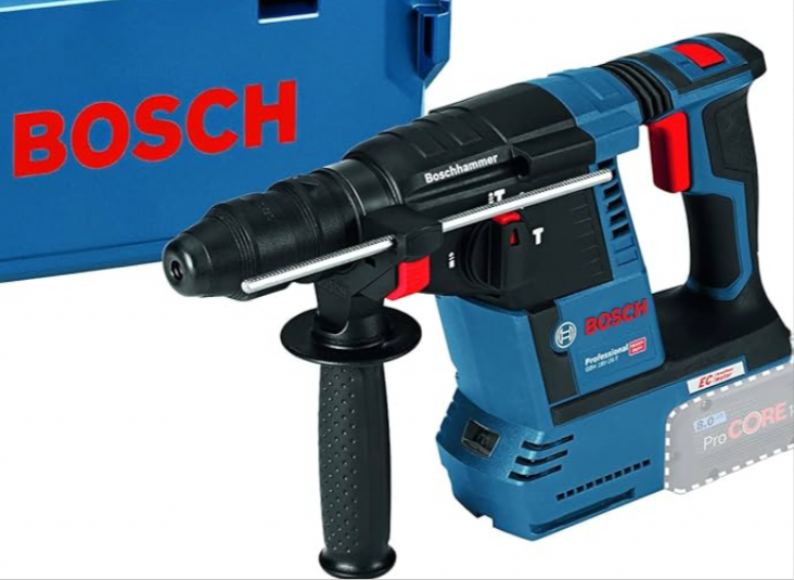 Bosch Professional 18V System GBH 18V-26 Cordless Rotary Hammer (SDS Plus, Impact Energy: 2.6 J, max. Drilling Diameter: Concrete/Steel/Wood 26/13/30 mm, excluding Batteries,Charger & case.
