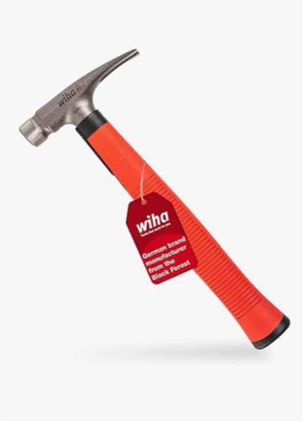 1) Wiha SB846300E Electrician's, 300 g Hammer Head, Red