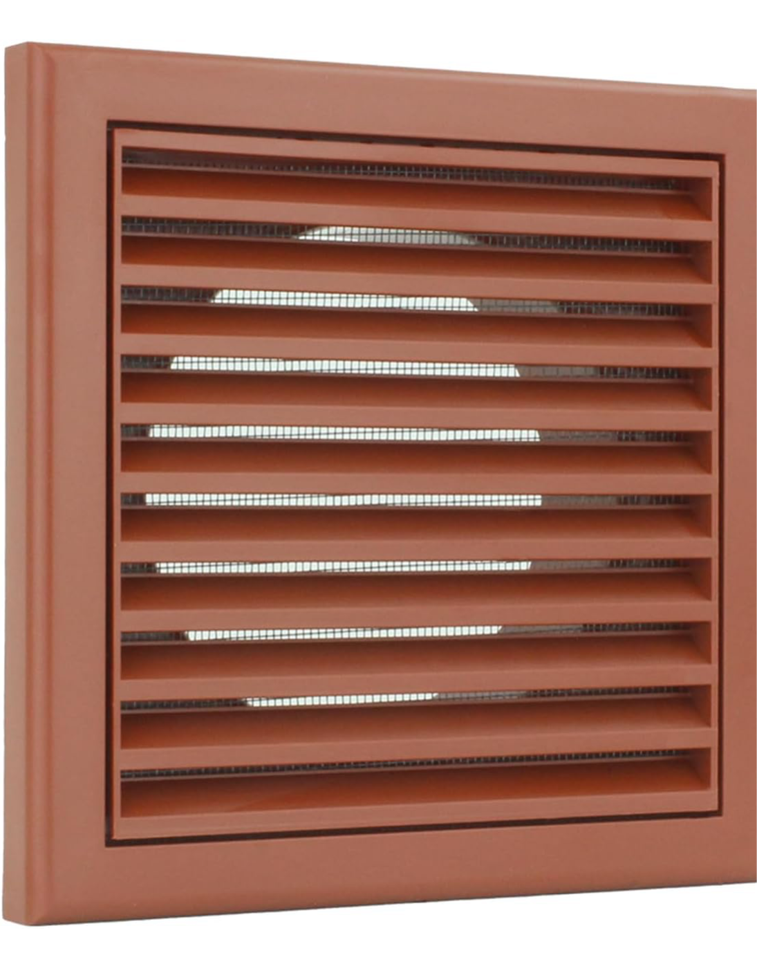 Vents 4 inch - 100 mm Terracotta Wall Ventilation Ducting Air Outlet/Inlet Square Grille for Fresh Flow Plastic External Grill Cover with Bug Mesh and Rear Spigot Exterior Ceiling Ven