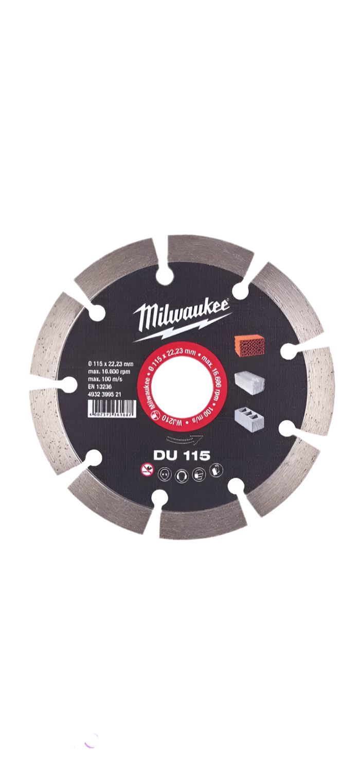 51) 1x Milwaukee 115mm x 22.23mm Angle Grinder Diamond Blade (Brick)