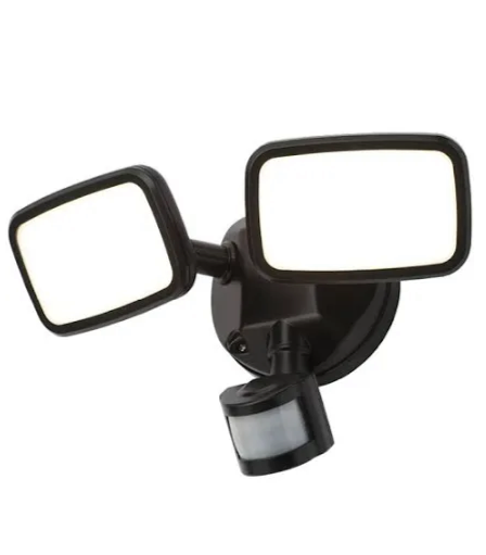 02) Class 2 - FORUM LYNN LED TWIN FLOODLIGHT WITH PIR SENSOR - BLACK