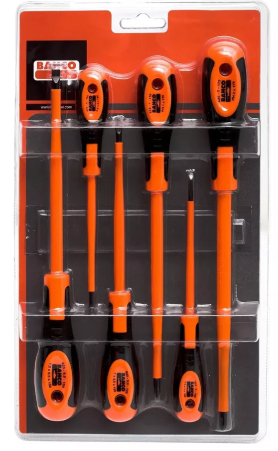 Bahco 620-6 VDE 1000v Insulated 6 Piece Screwdriver Slotted & Phillips Set