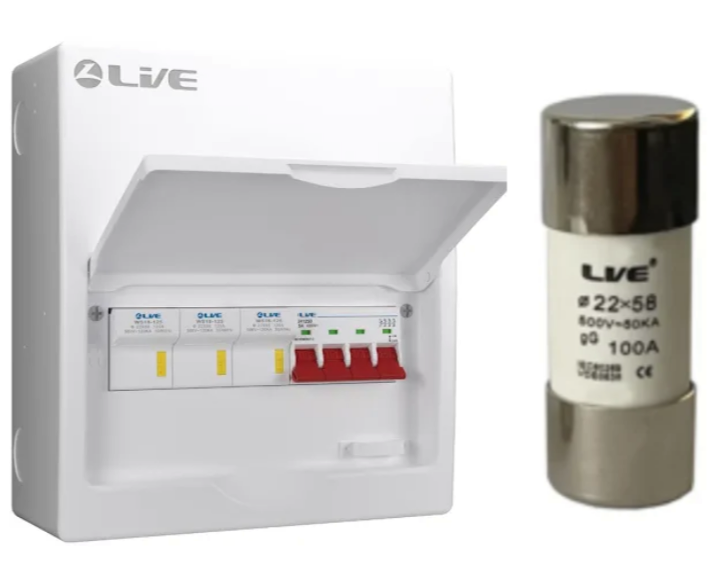 003) LIVE 3 Phase isolator with 3x 100amp Fuses