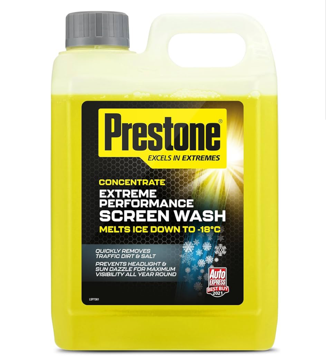 Prestone Screenwash Concentrate 2.5L, Screen Wash For Cars - Winter, High Performance Cleaning With Streak Free Formula, Extreme Performance Super Concentrated Screenwash, Reduce Plastic, 2.5 Litre