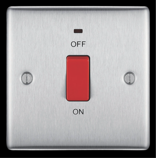 1) BG NEXUS 1G Cooker Isolator (Brushed Chrome)