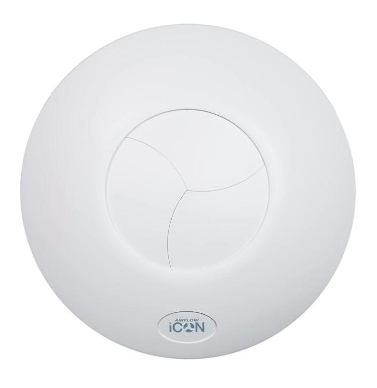 WarrantyAirflow iCON 15 Bathroom Extractor Fan - 100mm/4- Energy Efficient 9.4W, 19 l/s, Quiet Iris Shutter, Multi-Control Options