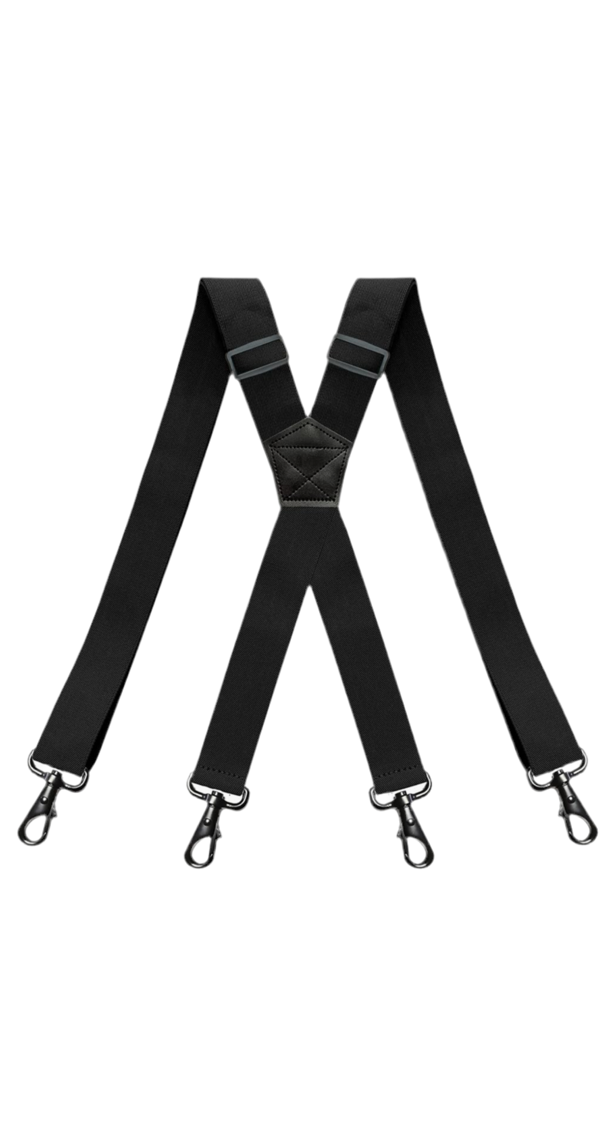 1) RIONA Mens Braces with 4 Carabiner Clips Wide 3.8 cm Adjustable and Elastic X-Back Suspenders Heavy Duty One Size Fits All Men and Women