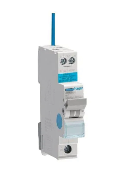 HAGER 16A, 1-Pole, 6kA B-Curve RCBO