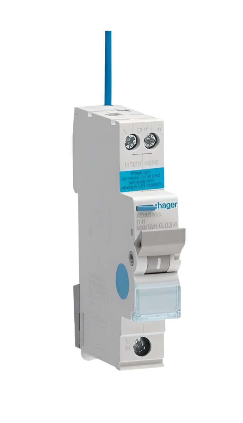 HAGER 45A, 1-Pole, 6kA B-Curve RCBO