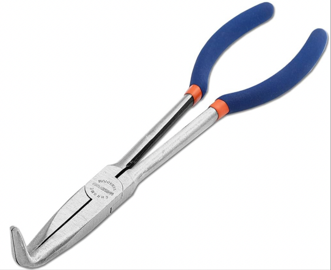 WISEPRO 11 Inch Extra Long Reach Needle Nose Pliers, 90° Angle