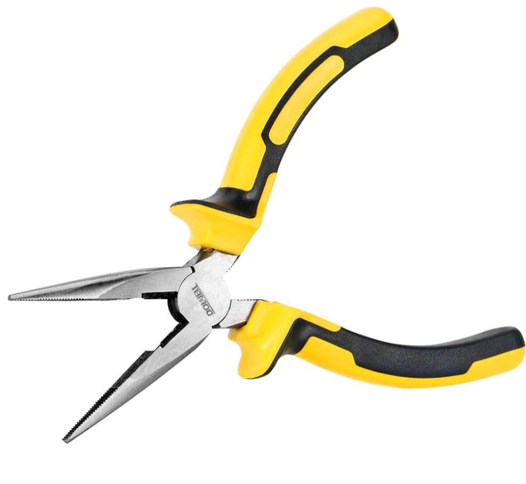 DOWELL HY020244 6 Inch Long Nose Pliers with Wire Cutter,Nickel Chromium Steel Construction and Professional Handle