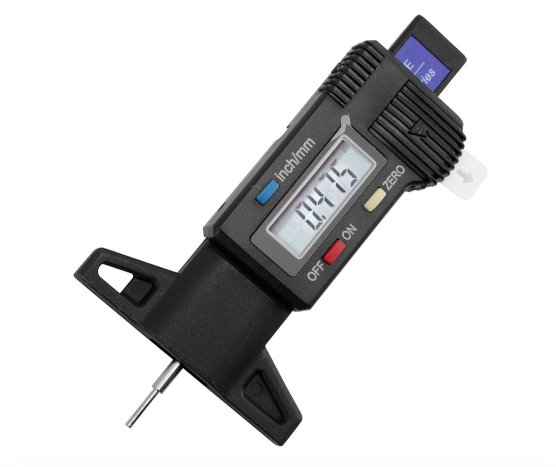 Nartel® Tyre Tread Depth Gauge - 0-25.4mm/1Inch Portable Tread Depth Checker Tyre Depth Measure with LCD Display for Cars, Vans, Trucks