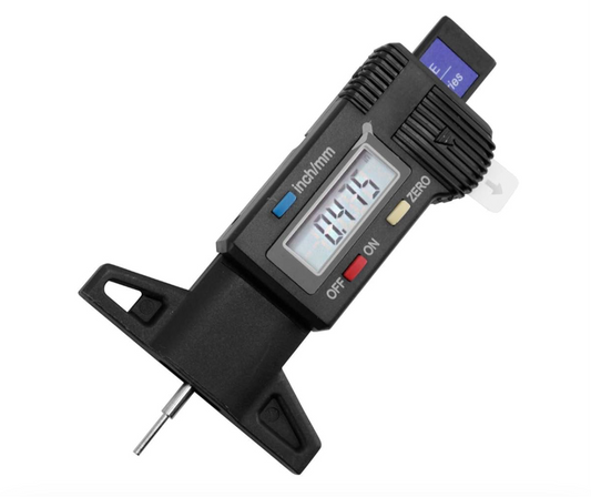 Nartel® Tyre Tread Depth Gauge - 0-25.4mm/1Inch Portable Tread Depth Checker Tyre Depth Measure with LCD Display for Cars, Vans, Trucks
