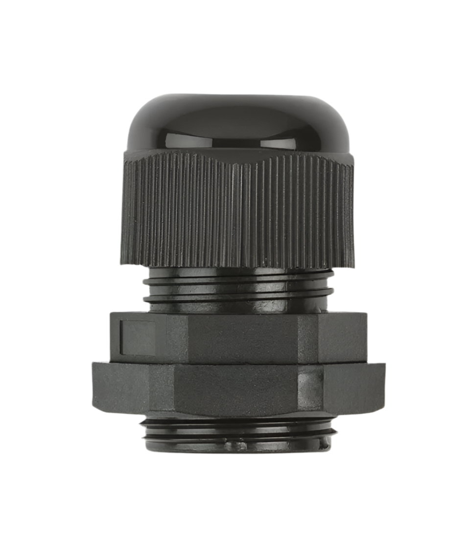 1) 10x 25mm Black Nylon Stuffing Gland & Lock ring