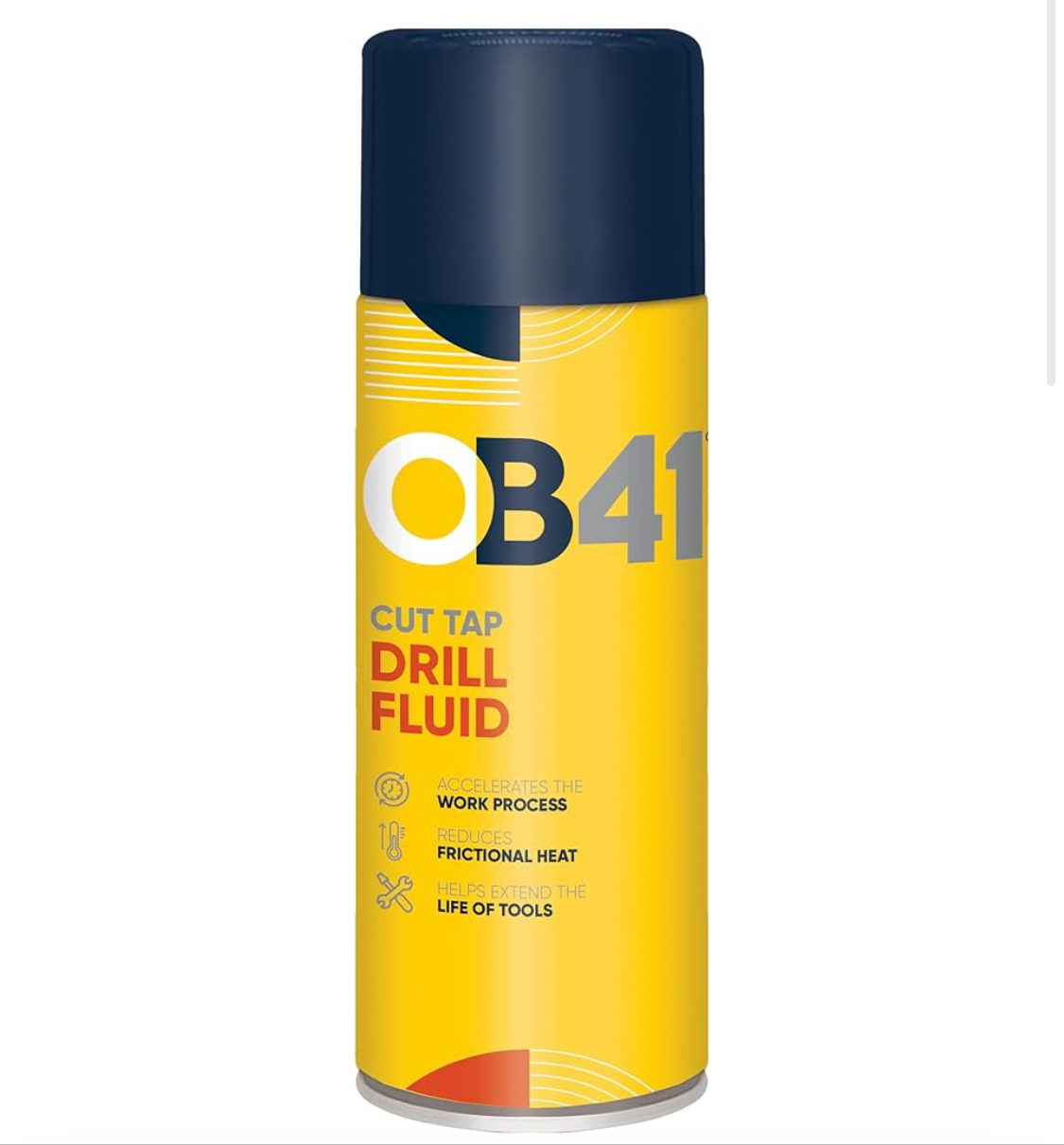 2) OB41 Cut Tap Drill Fluid - Extends the life of cutting and drilling equipment - Accelerates the work process - Low viscosity product, offering excellent penetrative qualities - 400ml