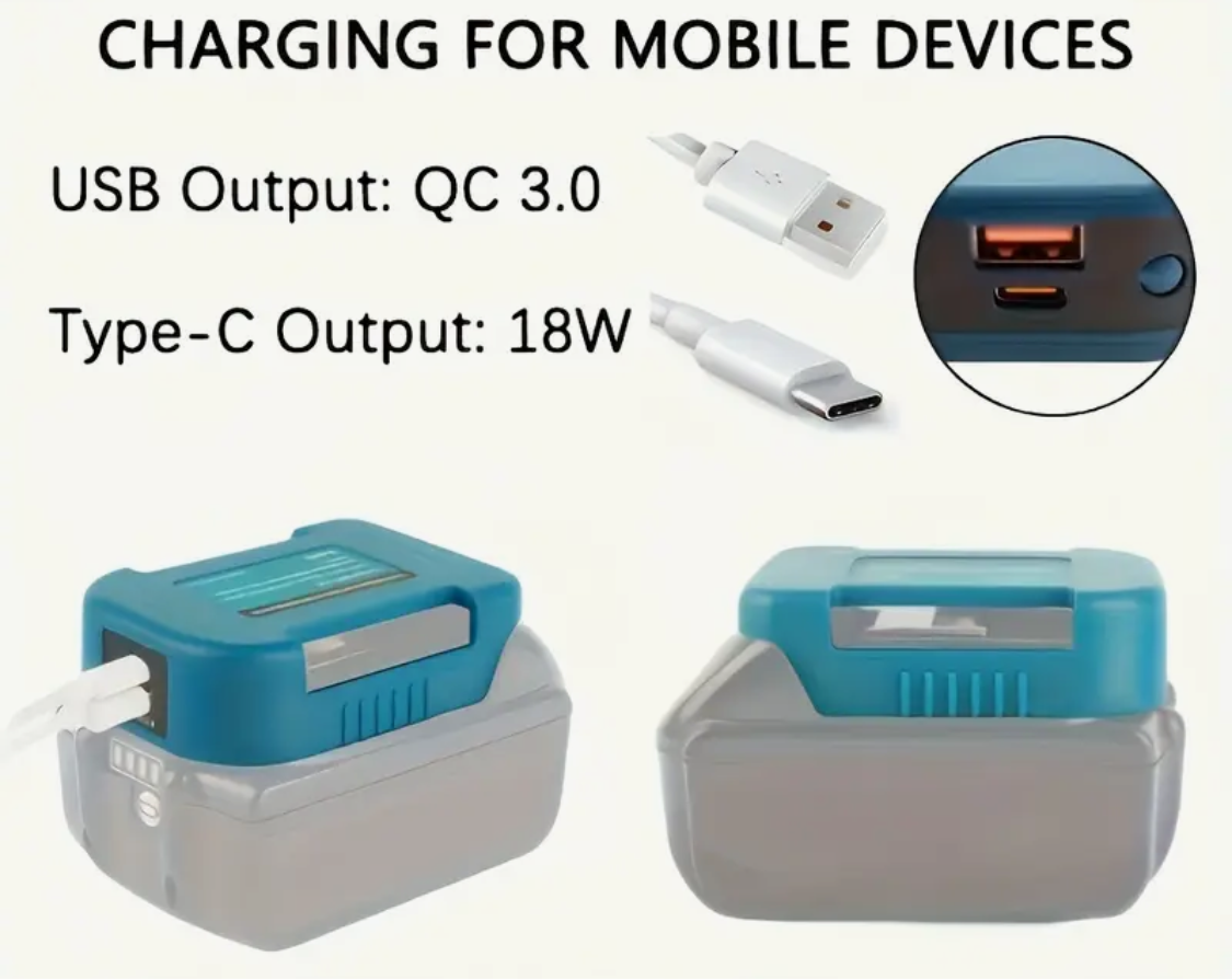 Phone Charging attachment for Battery (compatible with Makita battery’s)