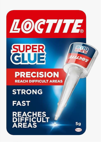 1) Loctite Precision, Strong All Purpose Liquid Adhesive for Accurate Repairs, Instant Super Glue for Various Materials, Clear Glue, 5g