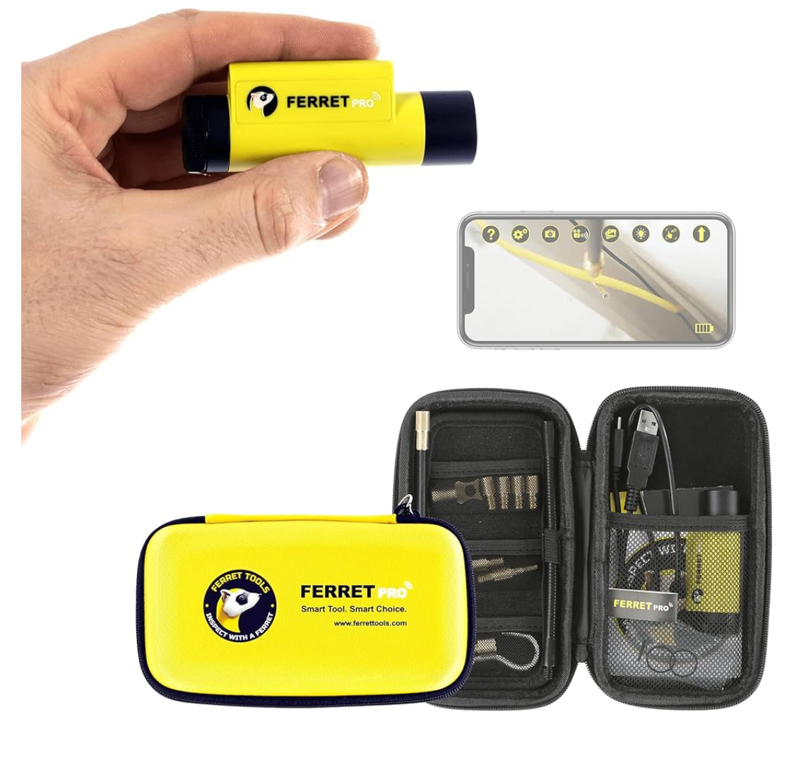 FERRET PRO – Multipurpose Wireless Inspection Camera & Cable Pulling Tool with App Controlled Variable Focus and Super-Fast Charge