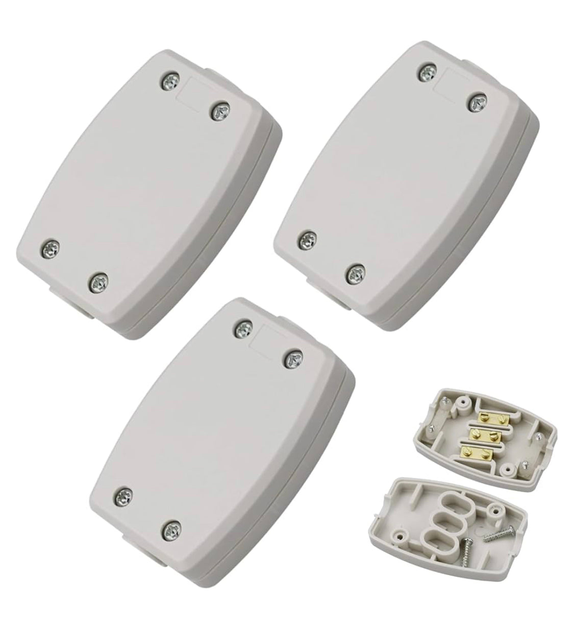 Meister Junction, 85 x 85 x 37 mm, Pack of 10, 12 Cable Entries, Splash-Proof, Suitable Outdoor use, Surface-Mounted, Wet Room Box, 7463040, Gray