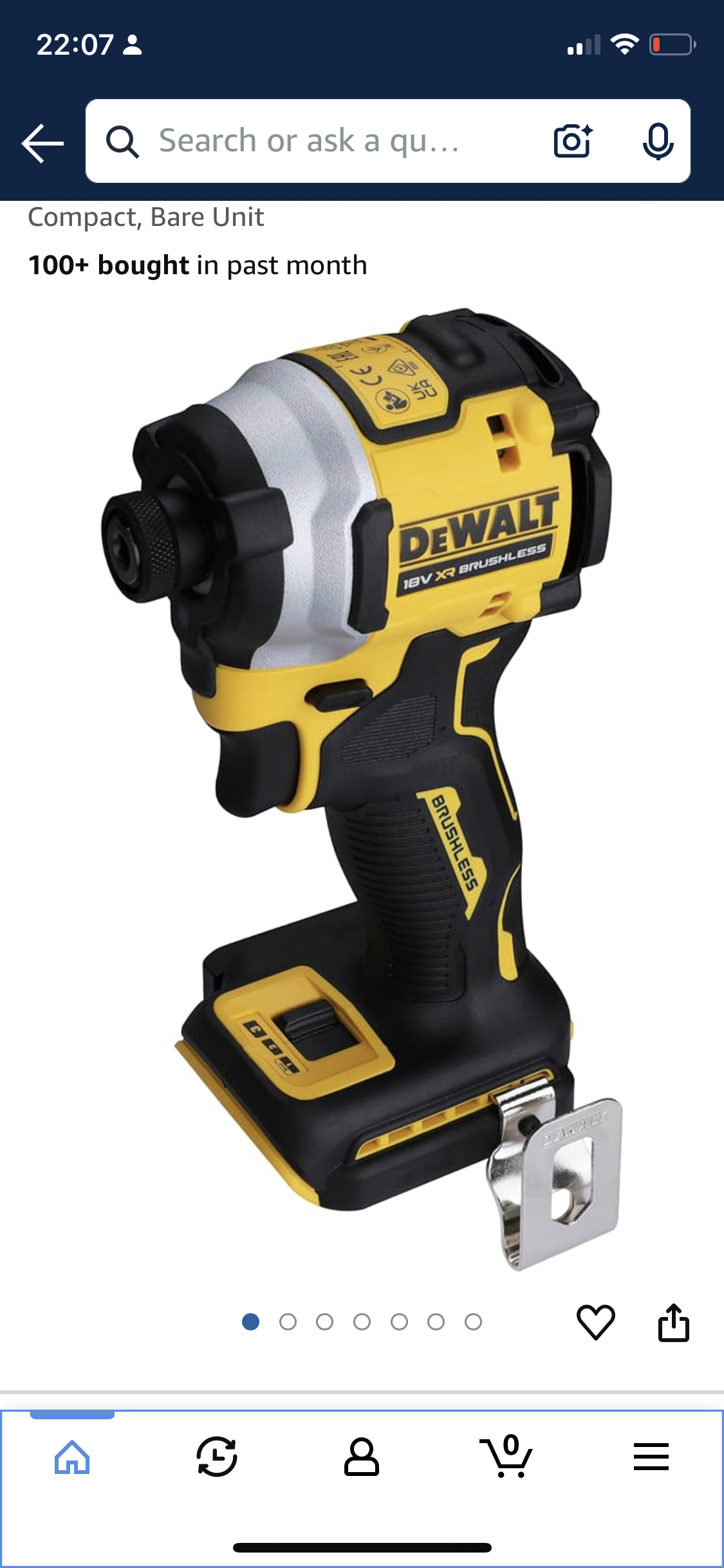 DEWALT DCF850N-XJ Impact Driver 18V XR Brushless Compact, Bare Unit